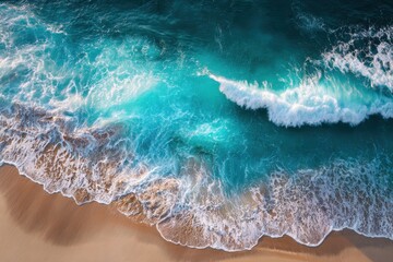 Gentle ocean waves caressing the shore - tranquil coastal scenery ideal for nature lovers and relaxation aficionados