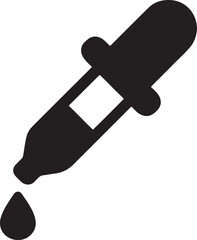 Simple dropper silhouette vector for medical, laboratory, and cosmetic design projects.