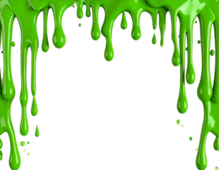 Vibrant green toxic slime drips, creating a Halloween-themed border in a glossy 3D render.