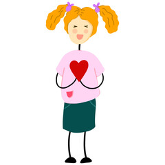 girl with heart