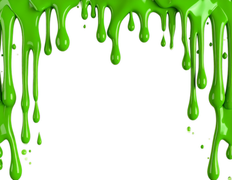 Vibrant green toxic slime drips, creating a Halloween-themed border in a glossy 3D render.