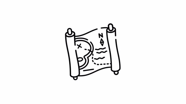 Animated Treasure Map: Discovering Adventure and Exploration