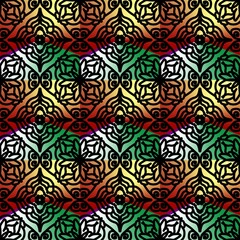 Vibrant retro style pattern design with bold colors for eye catching backgrounds and textiles