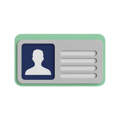 Fototapeta premium 3D render of a simple ID card icon. Perfect for websites, apps, and presentations.