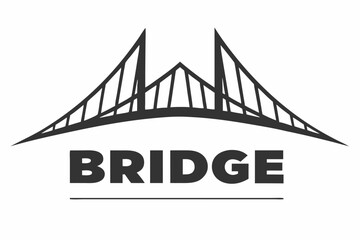 Modern Bridge Logo Icon Isolated on White Background
