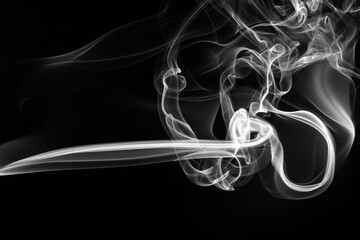White smoke on black background