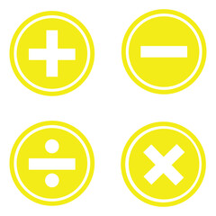 Fototapeta premium Plus and minus signs, math isolated on transparent background