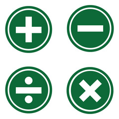 Obraz premium Plus and minus signs, math isolated on transparent background