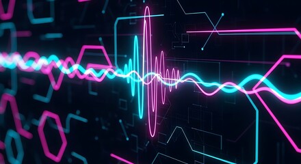 Glowing Waveform Visual Abstract