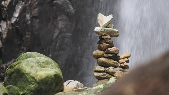 Waterfall 357 in the deep forest of Sai Rom Yen National Park