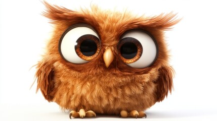 Cute owl with large round eyes in a natural habitat animal photography adorable concept for wildlife lovers