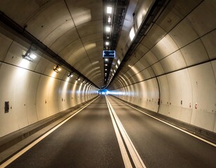 Obraz premium Modern highway tunnel interior