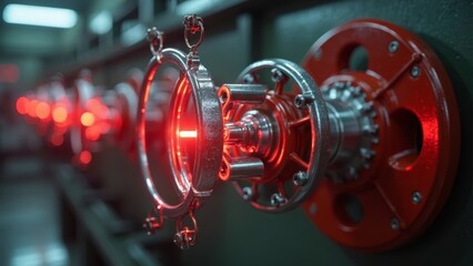 Red industrial equipment scene