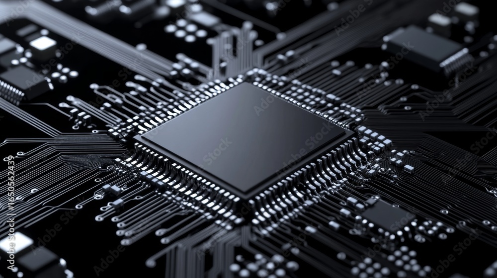 Poster exploring advanced semiconductor nano technology high-resolution insights laboratory environment mac