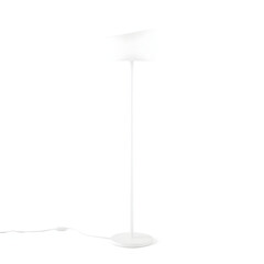 delicate white floor lamp with a slender stem