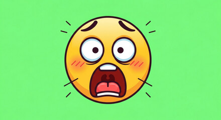 Scared emoji face vector illustration expressing fear panic and anxiety with open mouth and wide eyes clipart