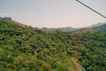 Majestic mountains near the great wall of China. Mutianyu