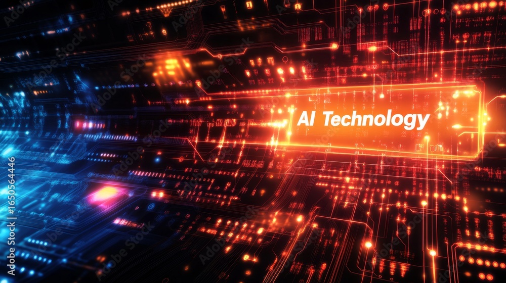 Aufkleber exploring a modern dynamic tech background ai technology insights in a futuristic environment
