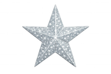 Obraz premium Sparkling silver star glitter against transparent backdrop, highlighting festive holiday decorative design element