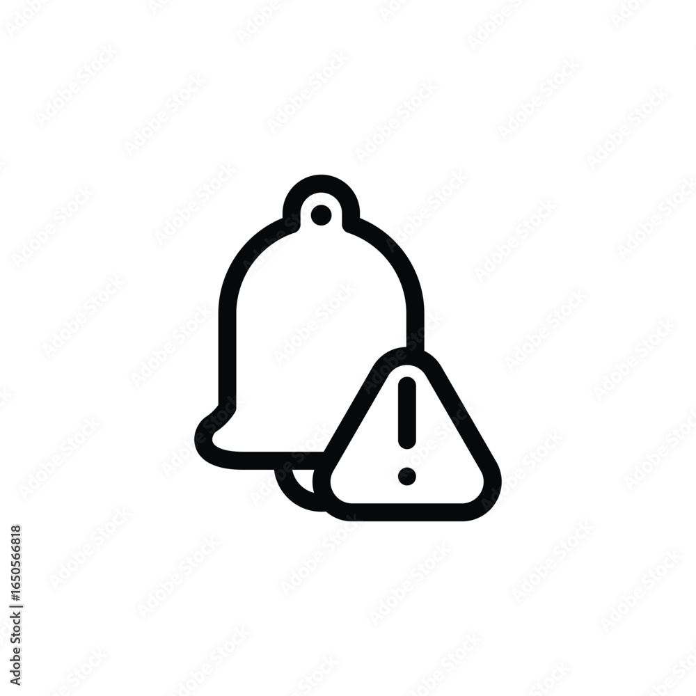 Poster notification bell allert outline icon vector design good for web or mobile app