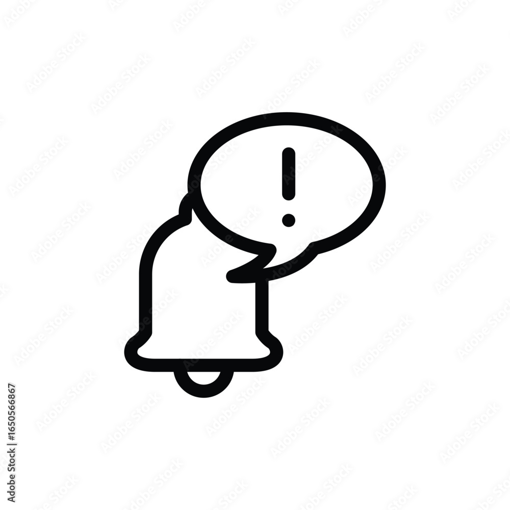 Poster notification bell allert message outline icon vector design good for web or mobile app