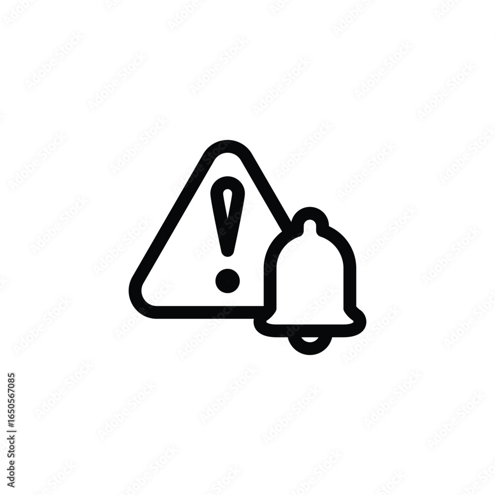 Poster notification bell allert outline icon vector design good for web or mobile app