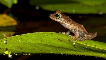 Obraz premium Small frog on a leaf