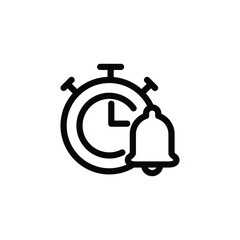 notofication bell and watch outline icon vector design good for web or mobile app