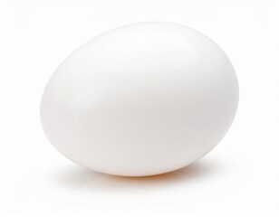 Close-up of a cracked egg, highlighting its vibrant yolk and versatile nature ideal for breakfast, cooking ingredients, or nutrition concepts. Egg in white background, sliced egg