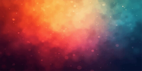 An abstract, colorful background of stars and clouds glows like a supernova in the night sky, creating a cosmic nebula of light and texture