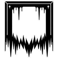 Icicle border frame silhouette vector illustration