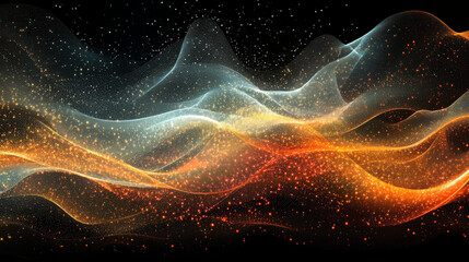 Abstract wave patterns of glowing particles