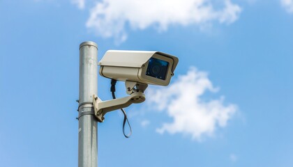 Security camera on pole against a clear sky (1)