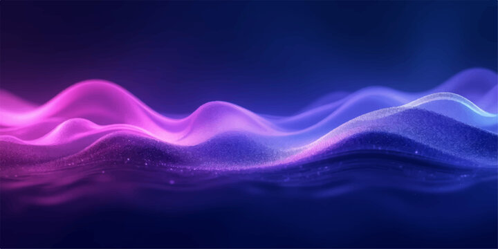Abstract blue background with flowing lines and wave patterns creates a dynamic digital water illustration