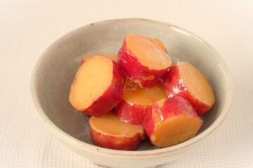 simmered sweet potato with lemon, Japanese food 