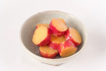 simmered sweet potato with lemon, Japanese food 