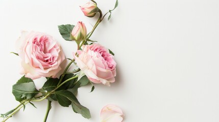 White Background Flower Photography in Fresh and Natural Style: Capturing the Purity of Blooms with Soft Light, Vibrant Petals, and Unfussy Composition – Ideal for Botanical Prints, Home Decor, and Li