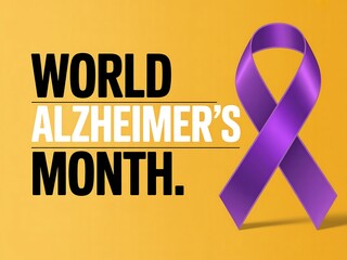 Raising awareness for world alzheimer s month with the purple ribbon symbol of hope and support