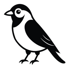 Solid color Loggerhead Shrike animal vector design