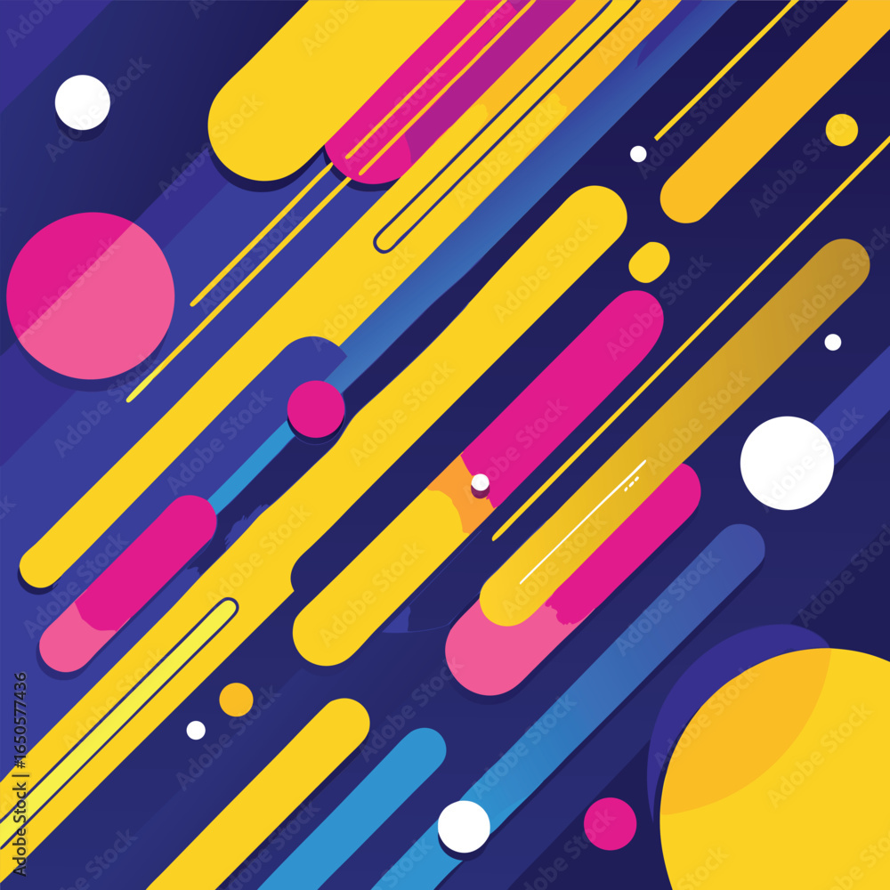 Poster dynamic and vibrant abstract background design with a rich spectrum of colors and modern typography 