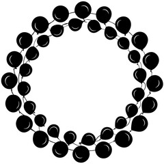 Spiral of balloons forming a circle silhouette vector illustration