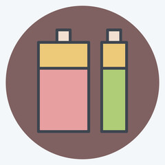 Icon Battery. related to Waste Sorting symbol. color mate style. design editable