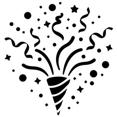 Minimal line art of confetti and swirls silhouette vector illustration