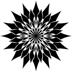 Abstract spark pattern in radial symmetry silhouette vector illustration