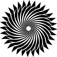  Abstract lines forming firework spiral silhouette vector illustration