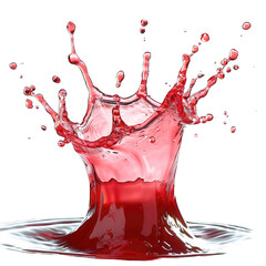 Red liquid splash, radiating crown shape