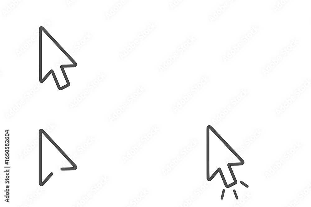 Poster mouse cursor icon set. vector pointer collection for computer ui. arrow for navigation, selection, a