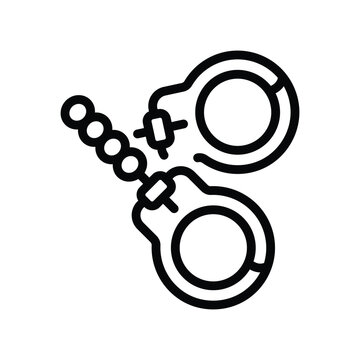 black outline handcuffs icon clip art preview