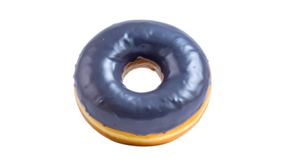 A sleek and simple smooth dark gray donut shape with a hole in its center isolated on solid white background