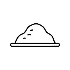 Fototapeta premium Monochrome icon of a small, simple anthill on flat ground